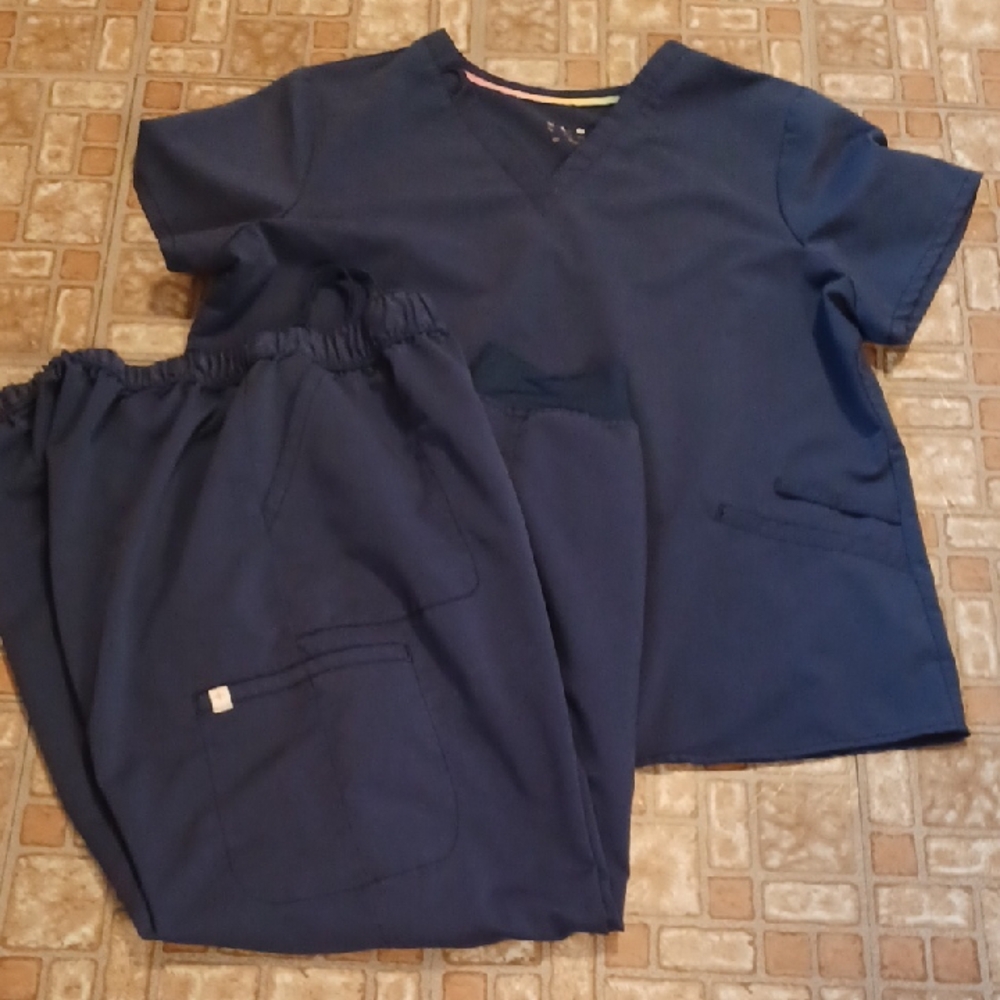 Scrub Star Scrub Navy Blue Shirt and Pants Set Size Xlarge